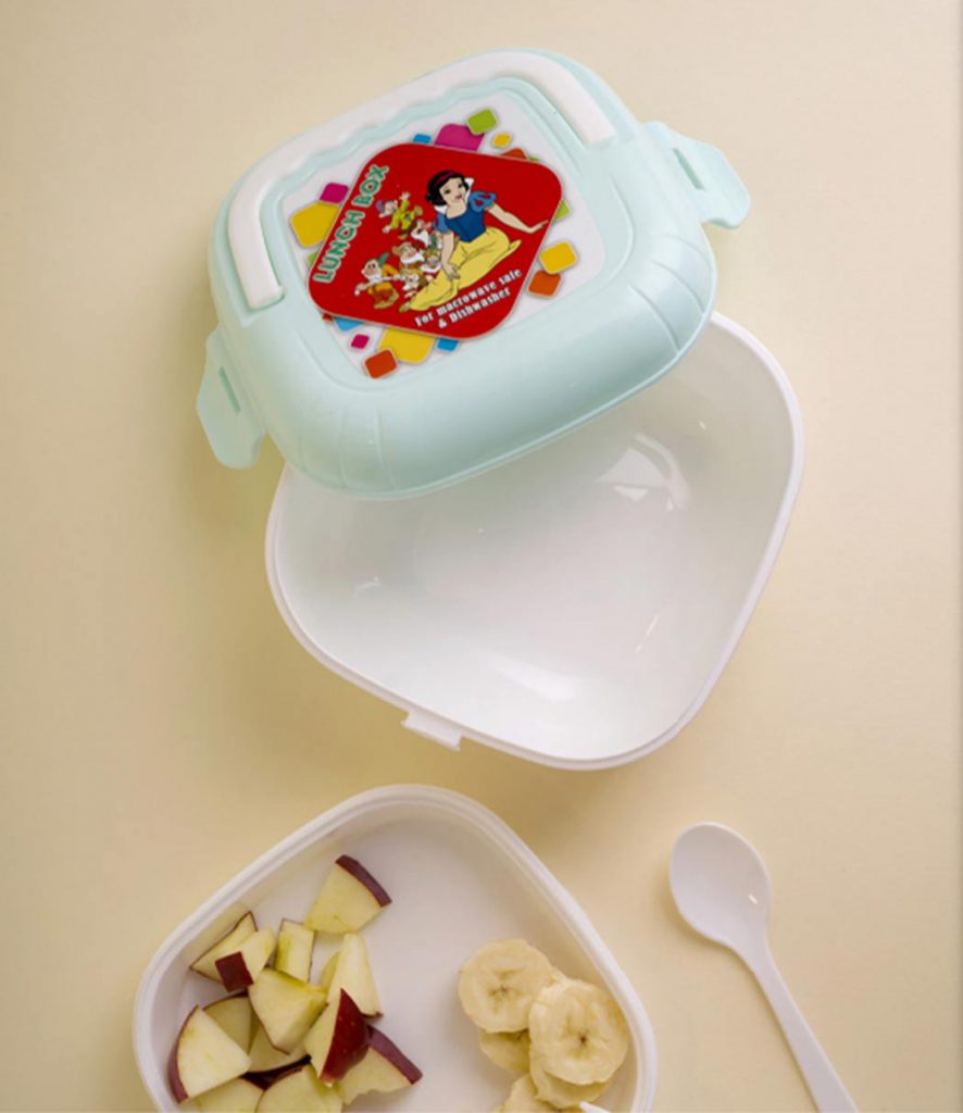 ظرف غذا کودک دو طبقه با قاشق و چنگال