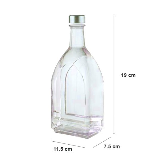 ابعاد بطری آب شیشه ای لیمون