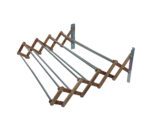 بند رخت دیواری تاشو آکاردئونی چوب و استیل