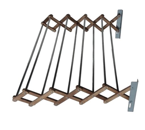 بند رخت دیواری تاشو آکاردئونی چوب و استیل