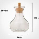 بطری آب درب چوبی 950 میلی لیتر