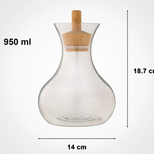 بطری آب درب چوبی 950 میلی لیتر