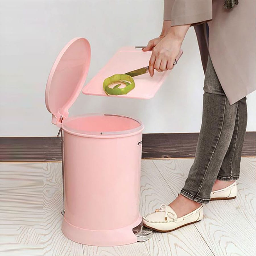 سطل زباله گرد لیمون 15 لیتری
