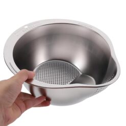 آبکش و برنج شوی استیل 4 کاره