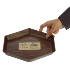 سینی شش ضلعی طرح چوب فرش کیپس