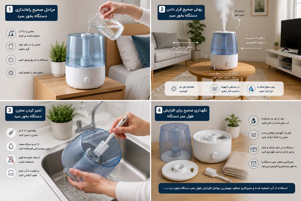 روش صحیح قرار دادن دستگاه بخور سرد